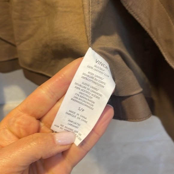 Vince Leather Draped Jacket - Picture 5 of 8